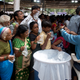 Standing in line in India
